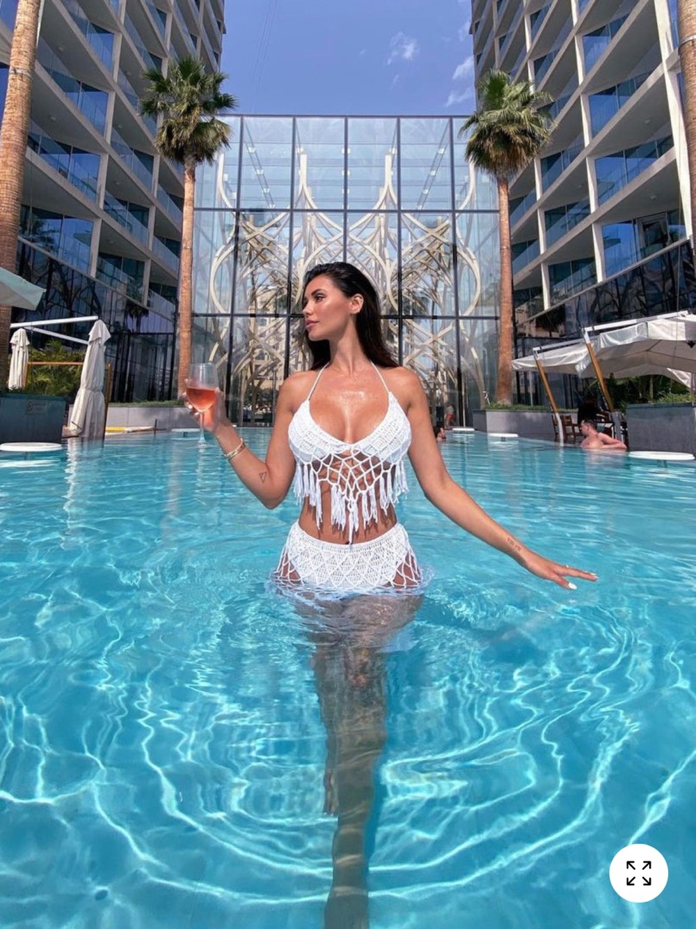 White Crochet Fringe Two-Piece Swim Set - Women